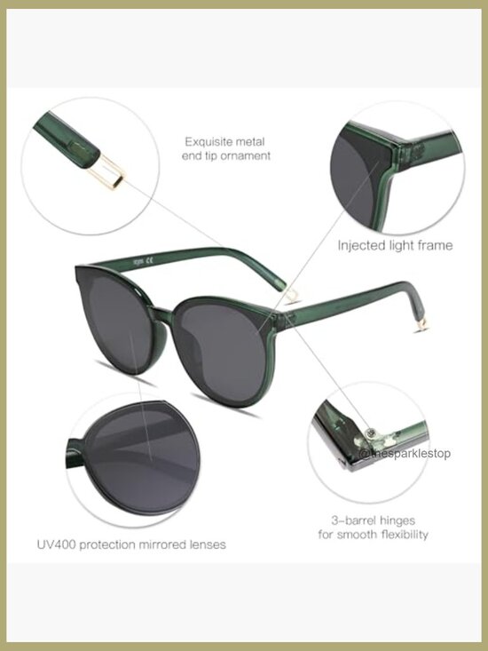 Vintage Round Oversized Sunglasses with UV400 Protection display picture 1